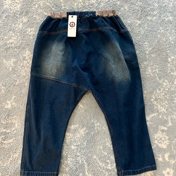 NWT Buddha Trends Baggy Boyfriend Ripped Harem Jeans in Dark Blue (One Size) - Picture 2 of 5